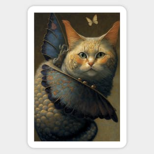 Adorable Cat Dragon with Butterfly Wings Sticker